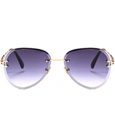 Oval Fashion Men's and Women's Round Resin Lenses Oversized Sunglasses UV400 - Gray - C318NL9X24Q $12.17