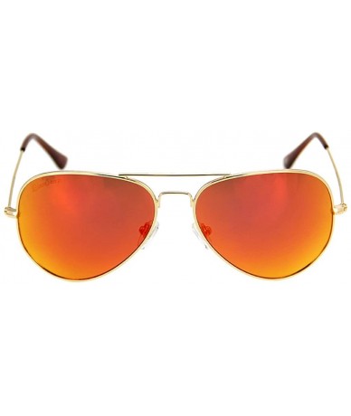 Aviator Metal Frame UV Protection Polarized Mirror Aviator Sunglasses LSP025 - Gold Frame Red Lenses - CH12LIESO2J $18.15