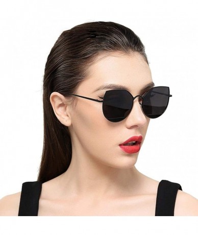Aviator 2019 New Arrival Women Classic Brand Designer Cat Eye Sunglasses C01 Black - C03 Blue - C018XGE5CR4 $13.71