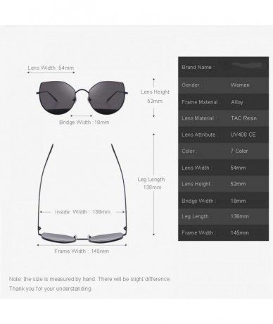 Aviator 2019 New Arrival Women Classic Brand Designer Cat Eye Sunglasses C01 Black - C03 Blue - C018XGE5CR4 $13.71
