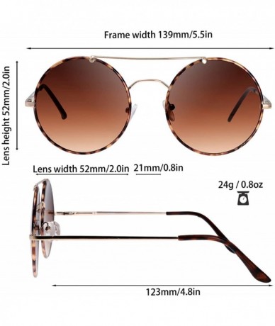 Oval Small Lightweight Round Flat Lens Sunglasses for Men Women Vintage Double Bridge Frame - Exquisite Packaging Box - CC195...
