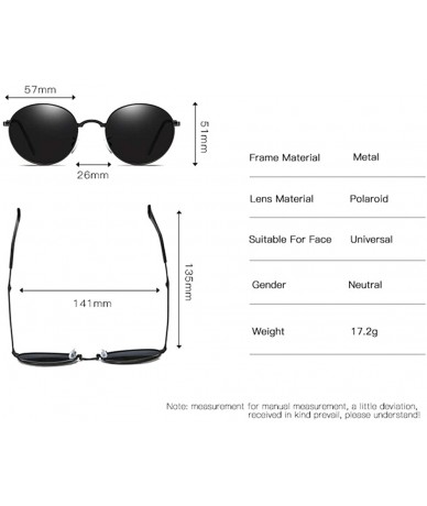 Round HD Vintage Classic Polarized Sunglasses for Men Women Around Rectangular Designer Style UV400 Protection - D - C1197AZE...