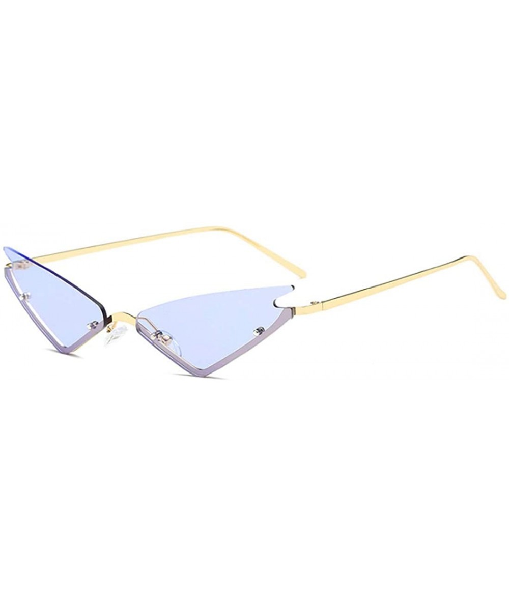 Cat Eye Unisex Fashion Cat Eye Metal Frame Candy Color Small Sunglasses UV400 - Purple - CB18N92MZRA $9.51