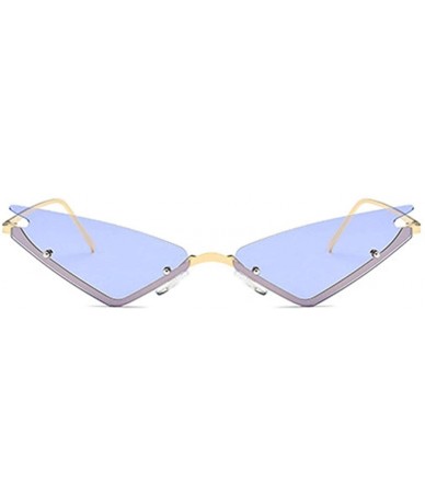 Cat Eye Unisex Fashion Cat Eye Metal Frame Candy Color Small Sunglasses UV400 - Purple - CB18N92MZRA $9.51