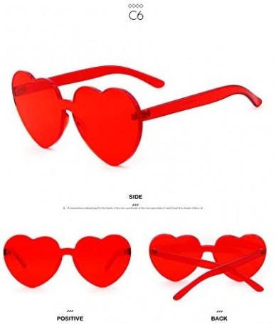 Wayfarer Heart Shape Rimless sunglasses Festival Party Glasses - (2 Packs) Pink+red - CE1895WTQGU $16.30