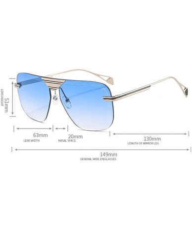 Square Vintage Square Metal Frame Sunglasses Men Women Fashion Luxury Rimless Sunglasses Shades Glasses UV400 - Brown - C1193...