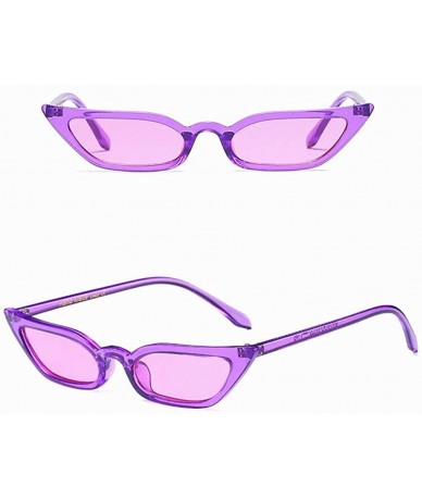 Goggle Vintage Narrow Sun Glasses For Women Men Lightweight Sunglasses - CL1986TS8AS $8.42