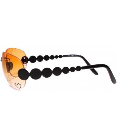 Rimless Classic Vintage Retro Style 80s Party Oval Rimless Sunglasses - Orange / Black - CO18W80RICW $29.53