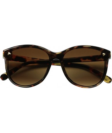 Cat Eye Oversized Retro Round Cat Eye Sunglasses Chic Mod Flat Lens High Fashion Classic Women's Shades - Tortoise - CU18Y7LS...