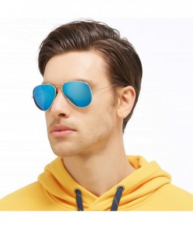 Oval Aviation Polarized Sunglasses Men Women Fashion Sun Glasses Female Rays Eyewear Oculos De Sol UV400 - Gold Green - C6198...