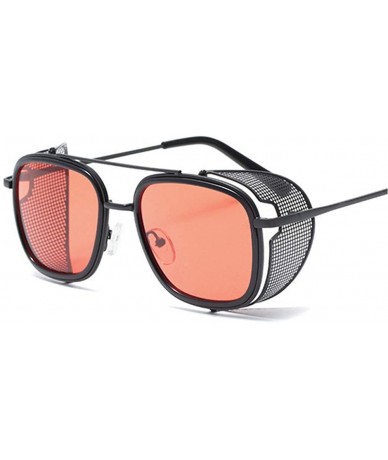 Square Fashion Sunglasses Designer Protection Eyewear - Red - C518A2SKEAU $15.98