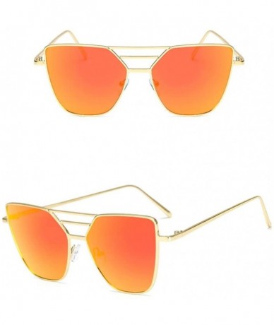 Aviator Fashion Mens Women Vintage Irregular Glasses Aviator Mirror Sunglasses - Red - CY18C5G9SSZ $12.87