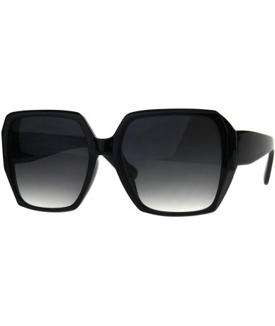 Square Womens Designer Style Sunglasses Oversized Square Retro Chic Fashion UV 400 - Black (Smoke) - C118C54TSWD $26.60