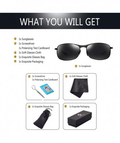 Rectangular Rectangular Sport Polarized Sunglasses for Men - Mens Sunglasses Sports Metal Frame 100% UV protection 2268 - CI1...