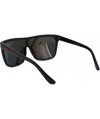 Wayfarer Kush Futuristic Shield Oversized Gangster Reflective Color Mirror Sunglasses - Black Red Fuchsia - CJ11YW51PQ9 $11.30