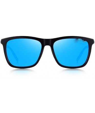 Aviator DESIGN Men Women Classic Square Polarized Sunglasses Aluminum Legs C01 Black - C04 Blue - CS18XE06SL0 $15.88