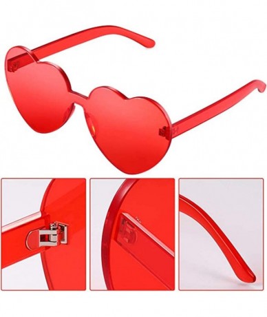 Rimless Heart Shape Sunglasses Party Sunglasses- Sunglasses Eyewear Accessory Eyewear - Red - CO19342TR3O $8.87