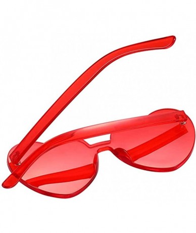 Rimless Heart Shape Sunglasses Party Sunglasses- Sunglasses Eyewear Accessory Eyewear - Red - CO19342TR3O $8.87