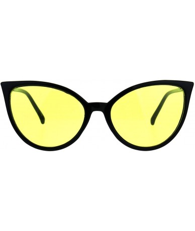 Cat Eye Womens Oversized Cat Eye Goth Pop Color Lens Plastic Sunglasses - Yellow - CE1808NHT86 $12.57