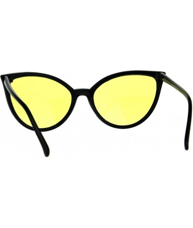 Cat Eye Womens Oversized Cat Eye Goth Pop Color Lens Plastic Sunglasses - Yellow - CE1808NHT86 $12.57