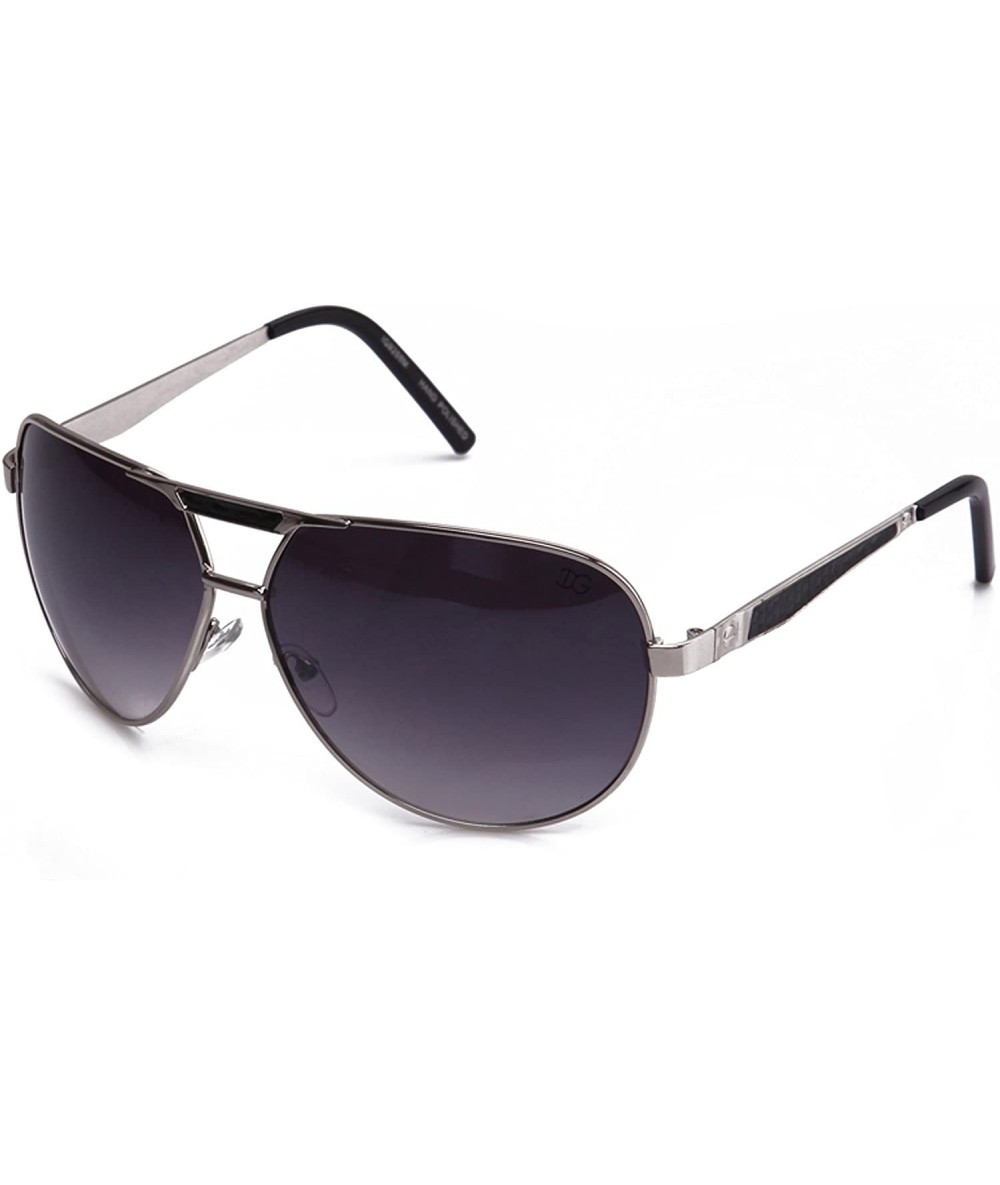 Oversized Aviator Oversized Fashion Sunglasses Modern Design Gradient Lenses UV Protection - Silver/Black/Black - CQ17YY8E7R9...