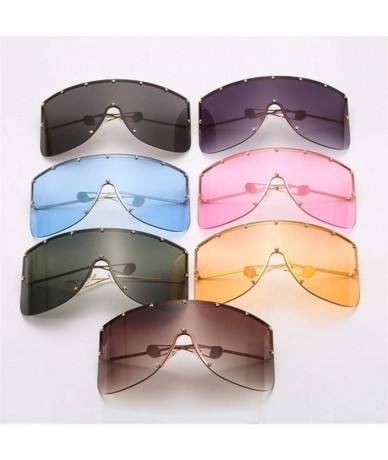 Goggle Women's Star Oversize Square Sunglasses Men One Piece Mask Sun Glasses For Female Shield Shades Goggle UV400 - CE1902U...