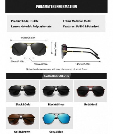 Aviator Men Polarized Sunglasses For Women Oval Aloy Frame Sun Glasses Driving Glasses 90092 - Brown - C918WSET34U $11.55