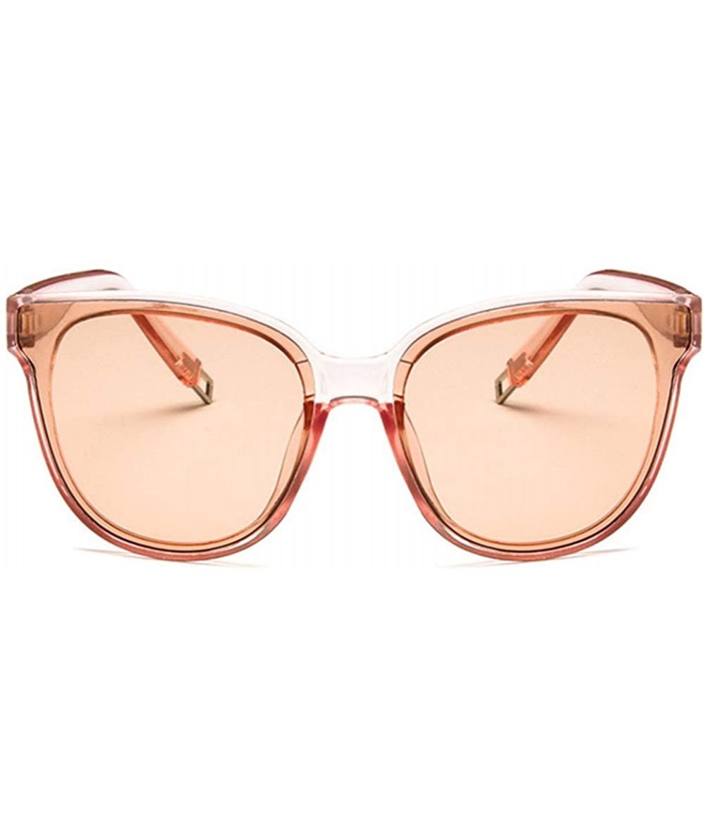 Square Unisex Sunglasses Fashion White Grey Drive Holiday Square Non-Polarized UV400 - Transparent Pink - CS18RKH2WEM $9.05