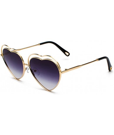 Butterfly Men's & Women's Glasses Metal Frame Colored Gradient Lens Sunglasses - Gold Frame Purple - CW18EQDD6Y3 $10.84