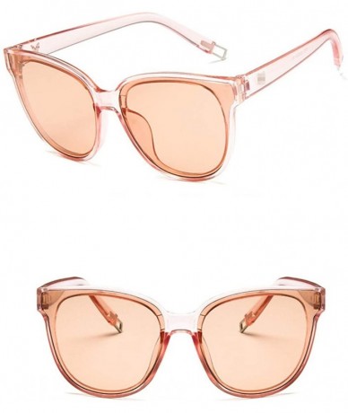 Square Unisex Sunglasses Fashion White Grey Drive Holiday Square Non-Polarized UV400 - Transparent Pink - CS18RKH2WEM $9.05