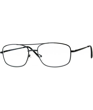 Rectangular Mens Metal Rim Classic Rectangular Bifocal Reading Eye Glasses - Gunmetal - CB18D92USI0 $18.13