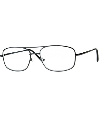 Rectangular Mens Metal Rim Classic Rectangular Bifocal Reading Eye Glasses - Gunmetal - CB18D92USI0 $7.60