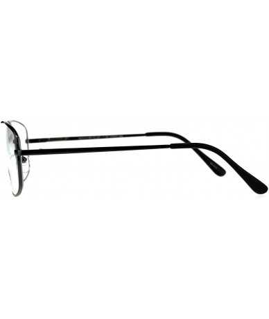 Rectangular Mens Metal Rim Classic Rectangular Bifocal Reading Eye Glasses - Gunmetal - CB18D92USI0 $7.60