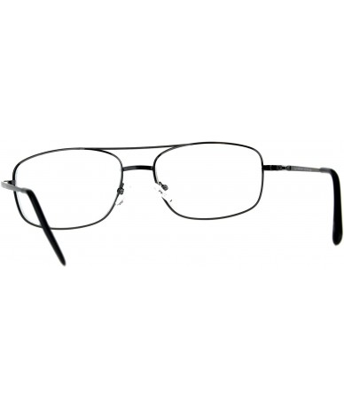 Rectangular Mens Metal Rim Classic Rectangular Bifocal Reading Eye Glasses - Gunmetal - CB18D92USI0 $7.60