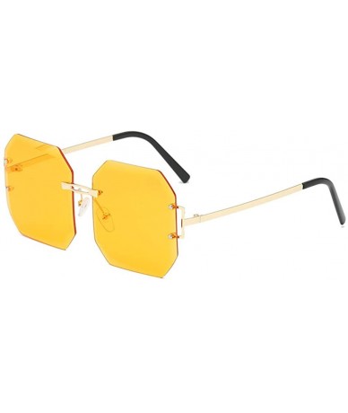 Rimless Women Square Sunglasses Designer Rimless Shades Sun Glasses Luxury Ladies Eyewear - 1 - CX18Y5DZD6Z $49.09