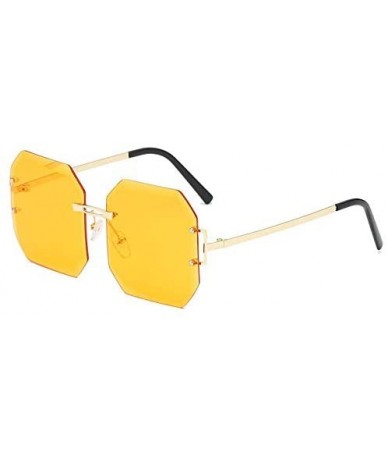 Rimless Women Square Sunglasses Designer Rimless Shades Sun Glasses Luxury Ladies Eyewear - 1 - CX18Y5DZD6Z $18.92