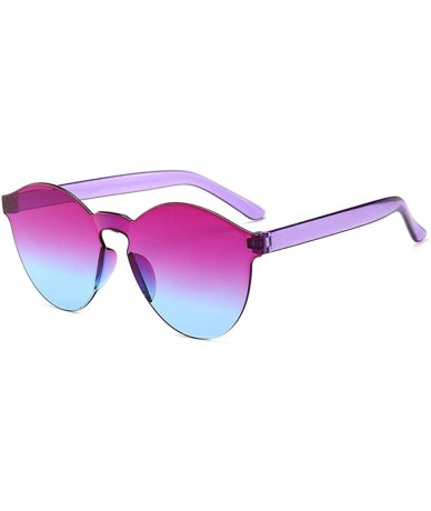 Oval sunglasses candy colored ladies fashion sunglasses Purple - CV1983D0YWY $23.86