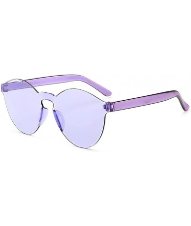 Round Unisex Fashion Candy Colors Round Outdoor Sunglasses - Light Purple - C119025ZYAD $16.99