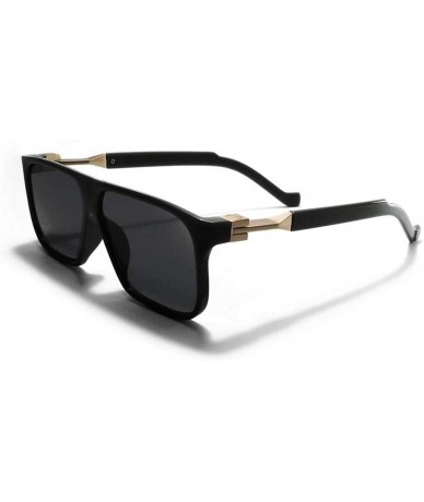 Goggle Sunglasses for Mens Rectangle Sunglasses Men Retro Vintage Glasses Black - Black - CY194NACUGW $43.24
