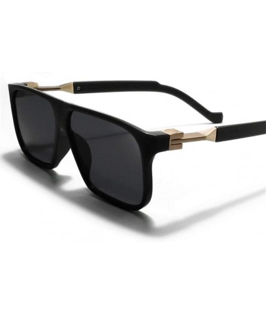 Goggle Sunglasses for Mens Rectangle Sunglasses Men Retro Vintage Glasses Black - Black - CY194NACUGW $43.24