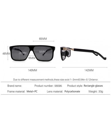 Goggle Sunglasses for Mens Rectangle Sunglasses Men Retro Vintage Glasses Black - Black - CY194NACUGW $43.24