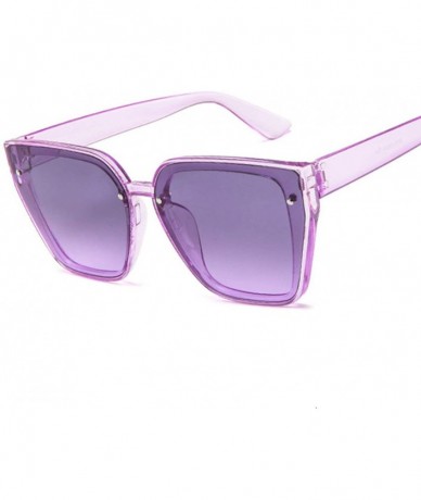 Square Fashion Cateyes Sunglasses Women Luxury Brand Designer Vintage Cat Eye Female Retro Full Frame Style - C7198ZSRLZK $30.19