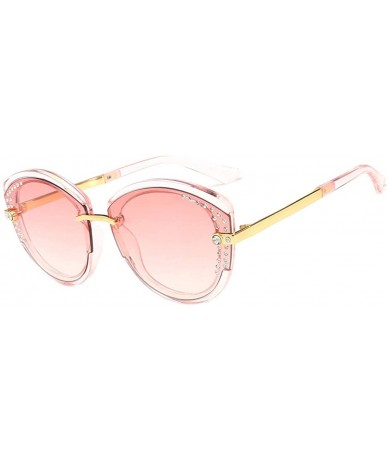 Aviator Fashion classic sunglasses- sunglasses women's anti-UV diamond sunglasses - B - C118RU0K6K7 $72.96