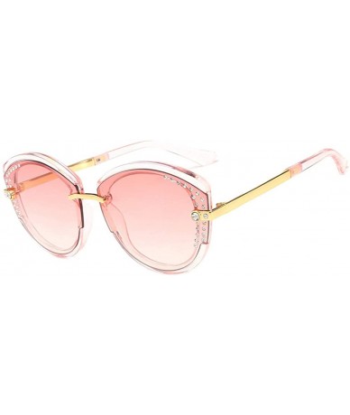 Aviator Fashion classic sunglasses- sunglasses women's anti-UV diamond sunglasses - B - C118RU0K6K7 $32.98