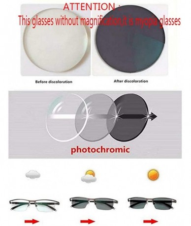 Rectangular Photochromic Transition Sunglasses Nearsighted Myopia Glasses Vintage Square Metal Eyeglasses Frames - C118A3N2AS...