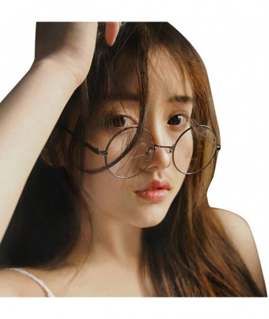 Round Fashion Round Sunglasses for Unisex Women Men Oversized Vintage Shades Metal Frame Sun Glasses - Black - C7199HUUM4O $1...