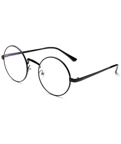 Round Fashion Round Sunglasses for Unisex Women Men Oversized Vintage Shades Metal Frame Sun Glasses - Black - C7199HUUM4O $8.13