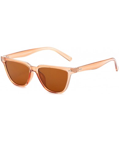 Oval Vintage Square Sunglasses for Men and Women Plastic AC UV400 Sunglasses - Light Brown - CD18SARG22E $11.34