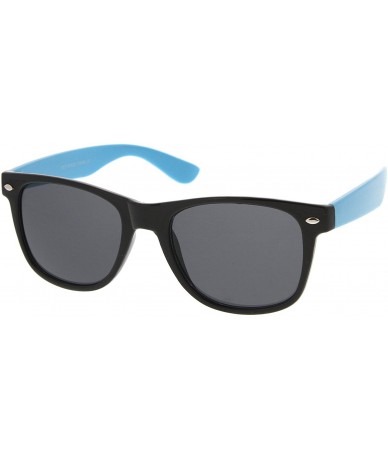 Wayfarer Classic Retro Two-Toned Neon Color Temple Horn Rimmed Sunglasses 54mm - Shiny Black-blue / Smoke - CH12K5F7D51 $10.89