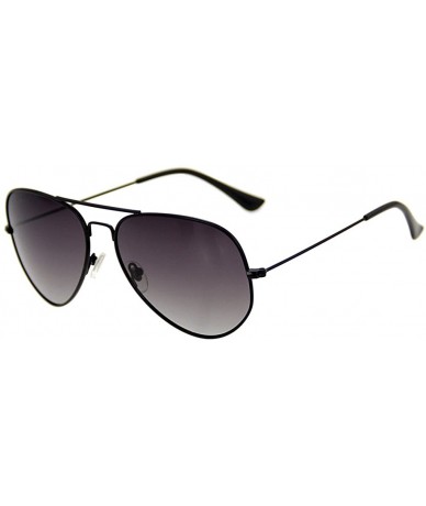 Oversized Metal Frame UV Protection Polarized Mirror Aviator Sunglasses LSP025 - Black Frame Gray Lenses - C912LIESPI7 $35.86
